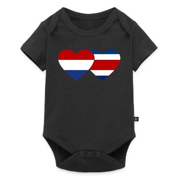 Cœur de drapeau du Costa Rica - Body à manches courtes Premium Bébé - noir - Devant