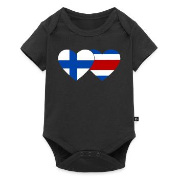 Finland Costa Rica Flag Heart - Baby Premium short-sleeve bodysuit - black - Front