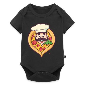 Slice of Heaven Der Traum eines Pizzaliebhabers - Baby Premium Kurzarmbody - Schwarz - Vorne