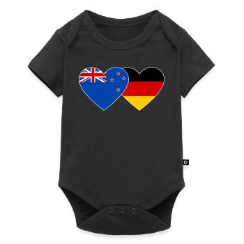 Nouvelle-Zélande Allemagne Flag Heart - Body à manches courtes Premium Bébé - noir - Devant