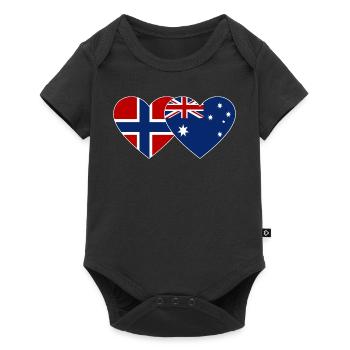 Norway Australia Flag Heart - Baby Premium short-sleeve bodysuit - black - Front