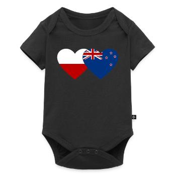 Drapeau de la Pologne Nouvelle-Zélande Coeur - Body à manches courtes Premium Bébé - noir - Devant