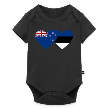 Drapeau de l’Estonie néo-zélandaise - Body à manches courtes Premium Bébé - noir - Devant