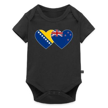 Bosnie-drapeau néo-zélandais - Body à manches courtes Premium Bébé - noir - Devant