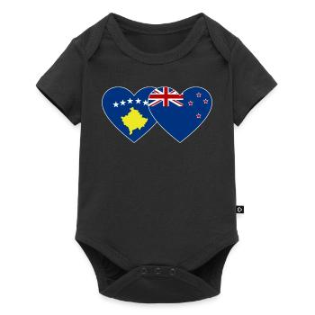 Drapeau de la Nouvelle-Zélande du Kosovo - Body à manches courtes Premium Bébé - noir - Devant