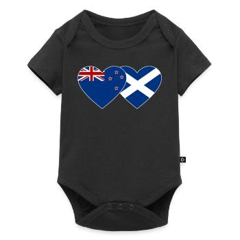 Nouvelle-Zélande Écosse Flag Heart - Body à manches courtes Premium Bébé - noir - Devant