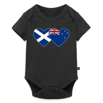 Écosse Nouvelle-Zélande Flag Heart - Body à manches courtes Premium Bébé - noir - Devant