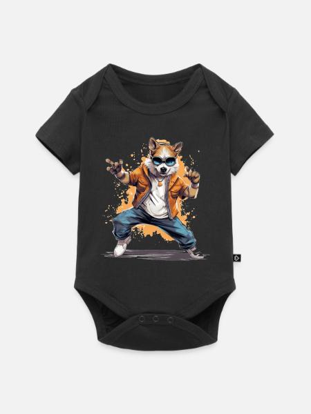 Cool cane danzante ideale per i bambini - Body Premium a maniche corte per neonati - nero