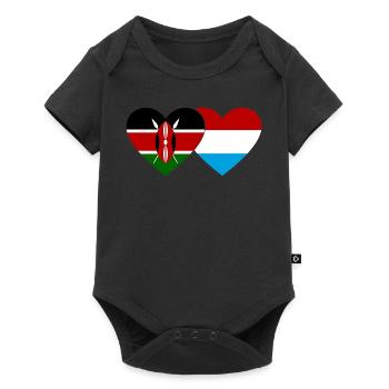 Kenya Luxembourg Flag Heart - Body à manches courtes Premium Bébé - noir - Devant