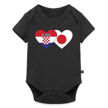 Croatia Japan Flag Heart - Baby Premium short-sleeve bodysuit - black - Front