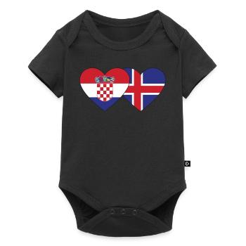 Croatie Islande drapeau coeur - Body à manches courtes Premium Bébé - noir - Devant