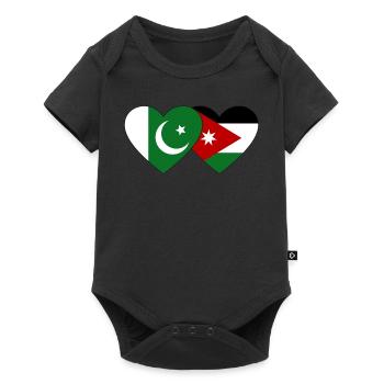 Pakistan Jordan Flag Heart - Baby Premium short-sleeve bodysuit - black - Front