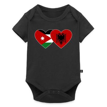 Jordan Albania Flag Heart - Baby Premium short-sleeve bodysuit - black - Front