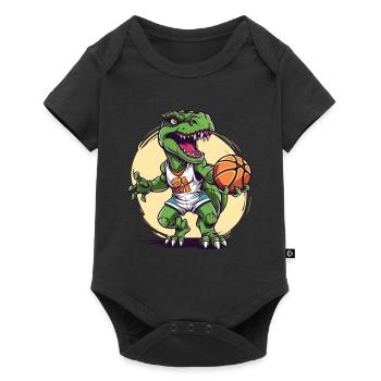 Basketball Dinosaure T-Rex Player Sports Cartoon - Body à manches courtes Premium Bébé - noir - Devant