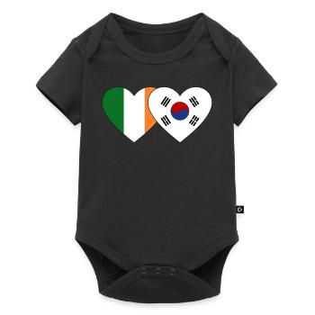 Ireland South Korea Flag Heart - Baby Premium short-sleeve bodysuit - black - Front