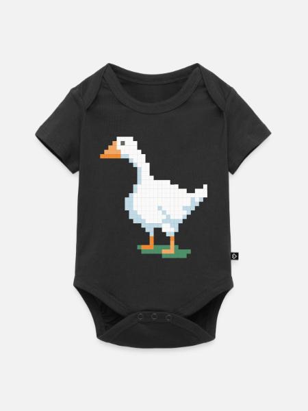 Eine pixelige Ente - Baby Premium Kurzarmbody - Schwarz