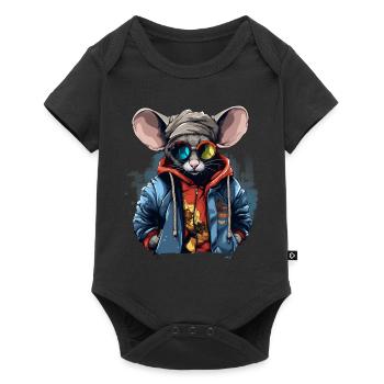 Urban Rodent: Streetwise Mouse Vibes - Body à manches courtes Premium Bébé - noir - Devant
