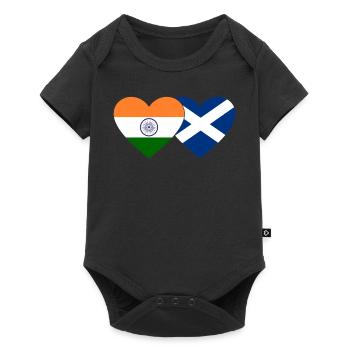 India Scotland Flag Heart - Baby Premium short-sleeve bodysuit - black - Front