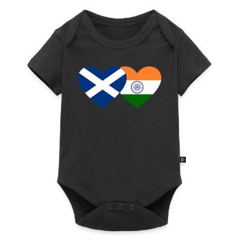 Scotland India Flag Heart - Baby Premium short-sleeve bodysuit - black - Front