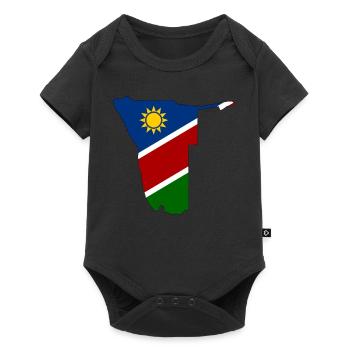 Carte du drapeau de la Namibie - Body à manches courtes Premium Bébé - noir - Devant