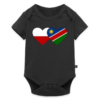 Polen Namibia Flagge Herz - Baby Premium Kurzarmbody - Schwarz - Vorne