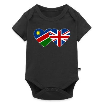 Namibia Great Britain Flag Heart - Baby Premium short-sleeve bodysuit - black - Front