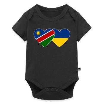 Namibie Ukraine Flag Coeur - Body à manches courtes Premium Bébé - noir - Devant