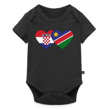 Croatie Namibie Flag Heart - Body à manches courtes Premium Bébé - noir - Devant