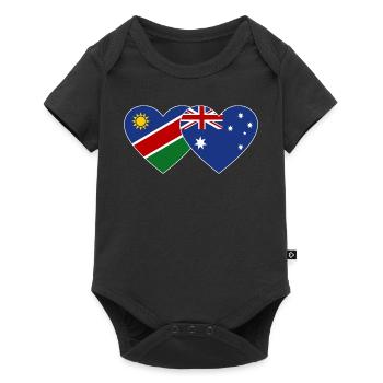 Tunisia Australia Flag Heart - Baby Premium short-sleeve bodysuit - black - Front