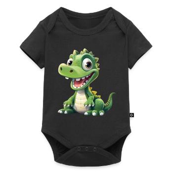 Bébé crocodile alligator - Body à manches courtes Premium Bébé - noir - Devant