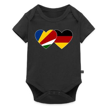 Seychelles Allemagne Flag Heart - Body à manches courtes Premium Bébé - noir - Devant
