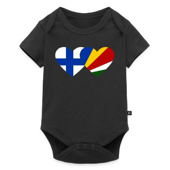 Finlande Seychelles drapeau coeur - Body à manches courtes Premium Bébé - noir - Devant
