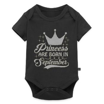 birthday happy september born in funny party queen - Baby Premium short-sleeve bodysuit - black - Front