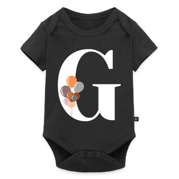 Buchstabe g Geburtstagsballon - Baby Premium Kurzarmbody - Schwarz - Vorne
