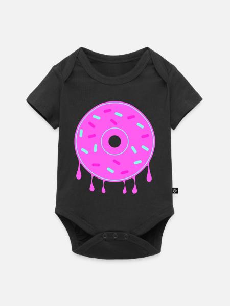 donut - Baby Premium Kurzarmbody - Schwarz
