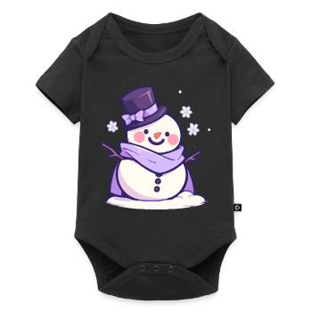 Cute Christmas Snowman - Holiday Design - Baby Premium short-sleeve bodysuit - black - Front