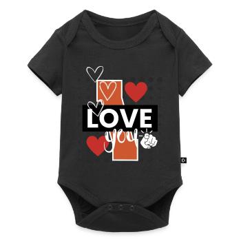 I love You Design - Baby Premium short-sleeve bodysuit - black - Front