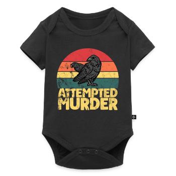 Attempted Murder Of Crows Funny Bird Lover - Baby Premium Kurzarmbody - Schwarz - Vorne