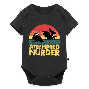 Attempted Murder Of Crows Funny Bird Lover - Baby Premium Kurzarmbody - Schwarz - Vorne