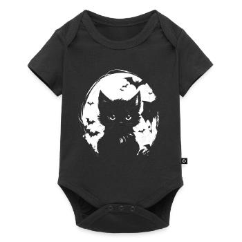 Petit chat effrayant - Body à manches courtes Premium Bébé - noir - Devant
