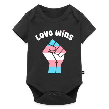 Love Wins Trans Pride Fist Design for Equality - Baby Premium short-sleeve bodysuit - black - Front