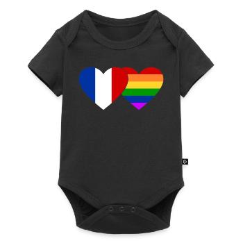 France Rainbow Flag - Baby Premium short-sleeve bodysuit - black - Front