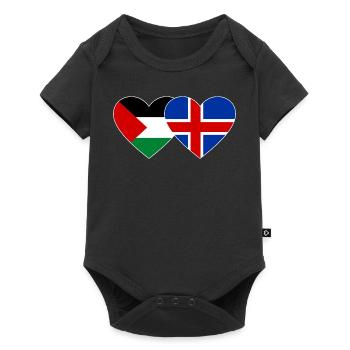 Palestine Islande drapeau coeur - Body à manches courtes Premium Bébé - noir - Devant