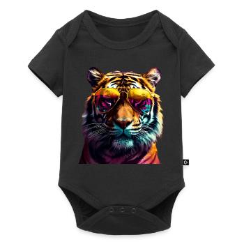 Lunettes de soleil Tiger - Body à manches courtes Premium Bébé - noir - Devant