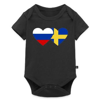Drapeau de la Suède Russie - Body à manches courtes Premium Bébé - noir - Devant