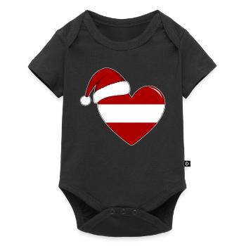 Drapeau de l’Autriche coeur de Noël - Body à manches courtes Premium Bébé - noir - Devant