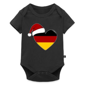 Drapeau de l’Allemagne Coeur de Noël - Body à manches courtes Premium Bébé - noir - Devant