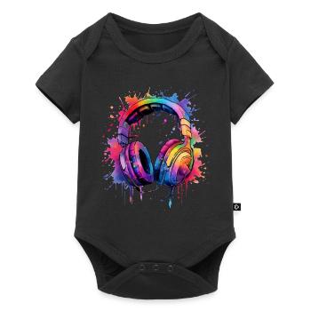 Conception de casques pour les joueurs et les joueurs, la musique et les musiciens - Body à manches courtes Premium Bébé - noir - Devant