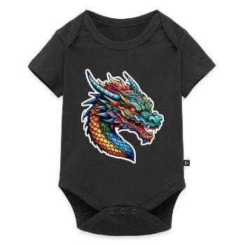 dragon asiatique - japon - chinois - Body à manches courtes Premium Bébé - noir - Devant