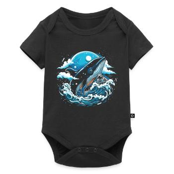 Imagination de baleine de l’espace - Body à manches courtes Premium Bébé - noir - Devant